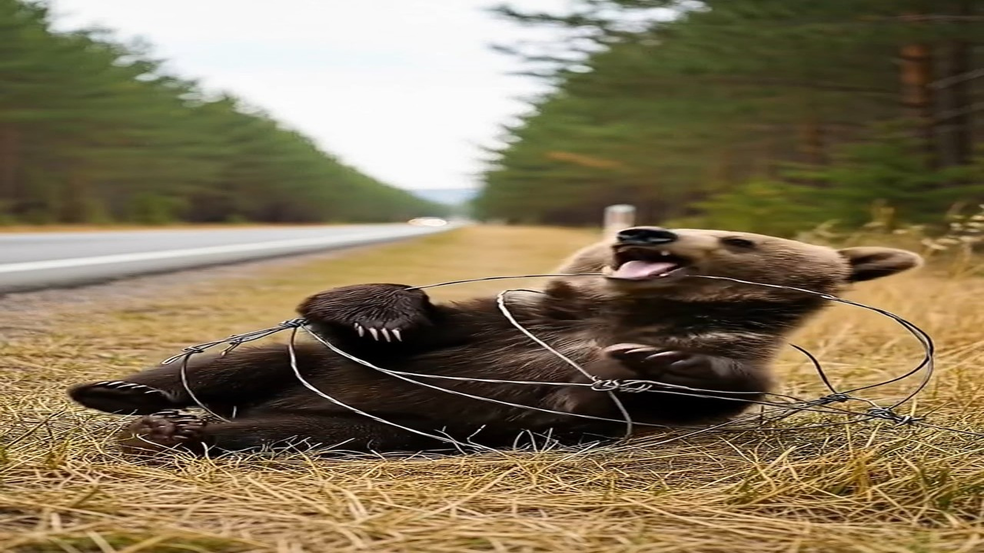 H1706019_Cute baby bear rescue by a man Wild Tales