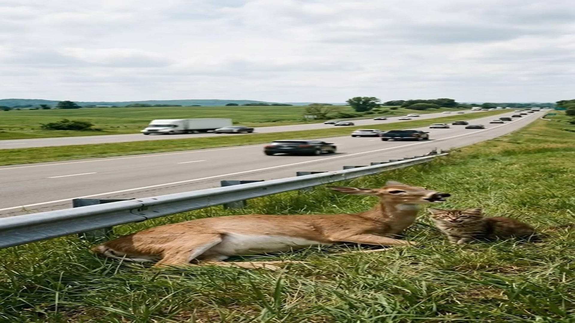 H0107030_An American Man Rescued a Pregnant Deer Welcomed Her Newborn Fawn